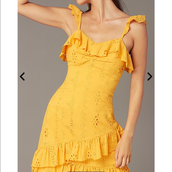 Eyelet-Lace Ruffle-Trimmed Short Party Dress SzL - Picture 3 of 3